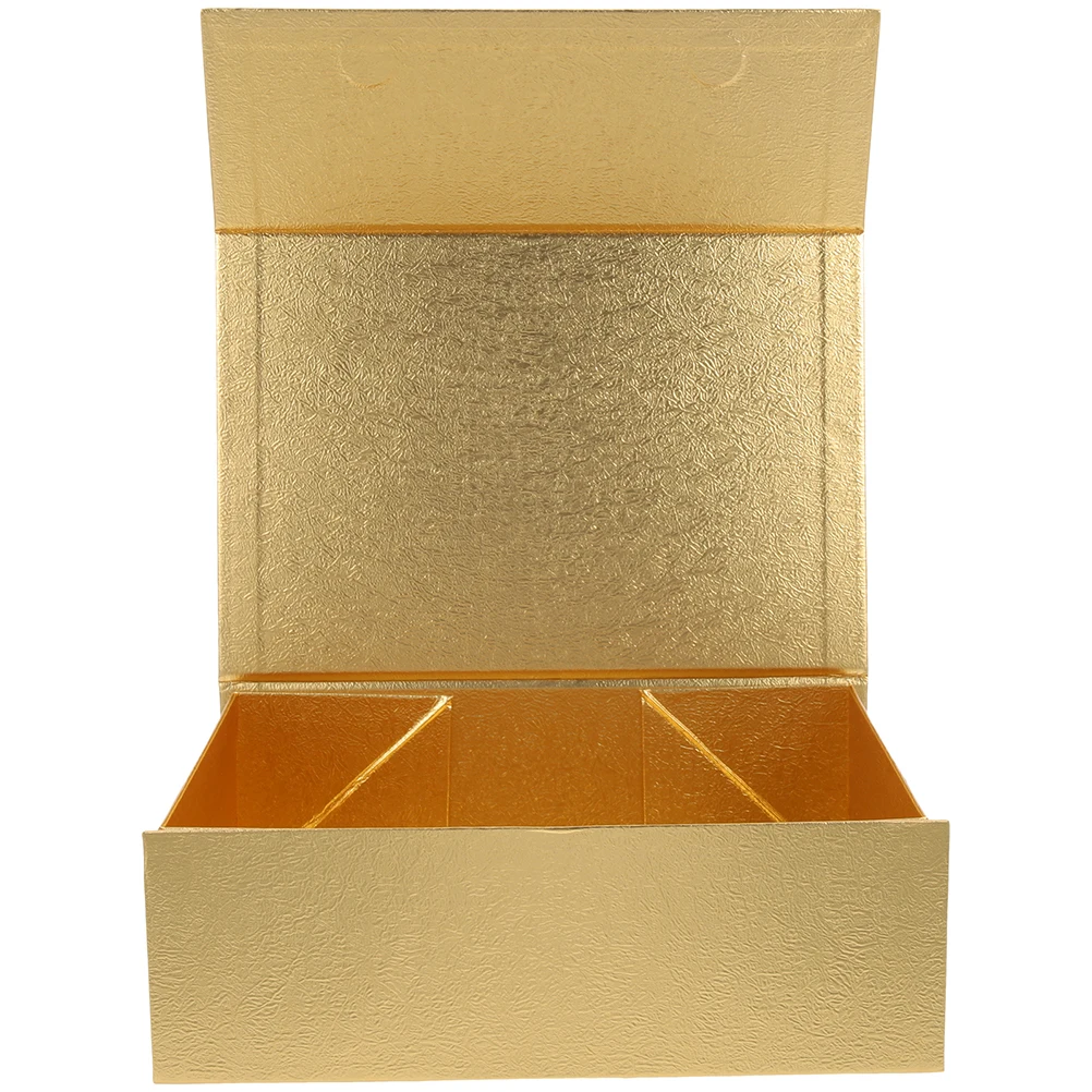 

Magnetic Gift Box Golden 30X20X8CM Collapsible Storage for Watch Jewelry Candy Birthday Christmas Valentine Party Present