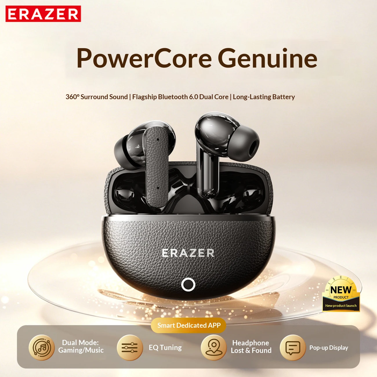 Erazer EP118 PRO Bluetooth Earphones 135 Language AI Translator Earbuds Low Latency Type-C Long Battery Soft Wireless Headphones