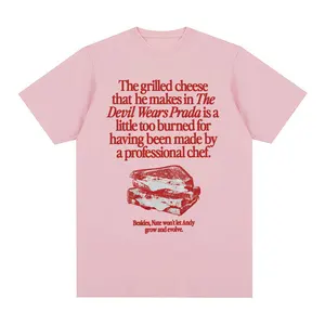 100% Baumwoll Männer und weibliches t -Shirt, der gegrillte Käse, den der Teufel trägt 6 Hauptverkäufe Prada Frau - №6