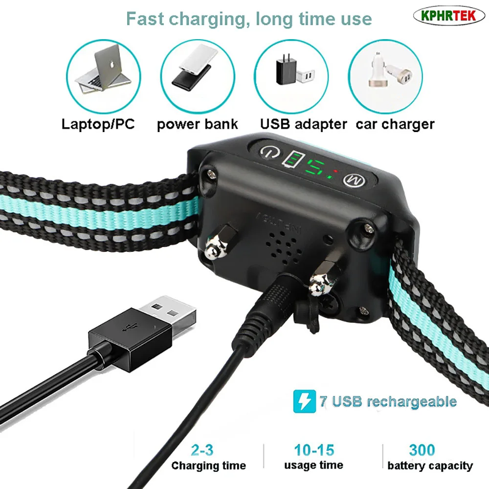 10 PCs Q20 Automatic Anti Bark Collar for Dogs Adjustable Sensitivity USB Rechargeable
