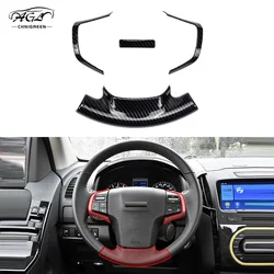 3pcs 4pcs Carbon Fiber Color Steering Wheel Trim Decorative Cover for ISUZU D-MAX MU-X 2012-2019