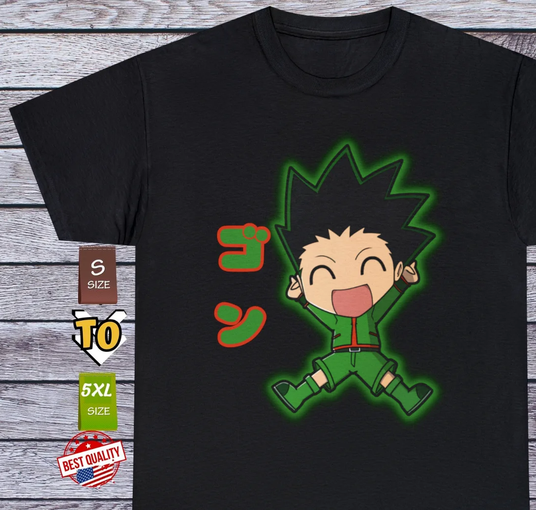 Gon Freecss T Shirt Hunter x Hunter Tee Anime Clothing Manga Cosplay Japanese High Quality 100%Cotton Short Sleeve