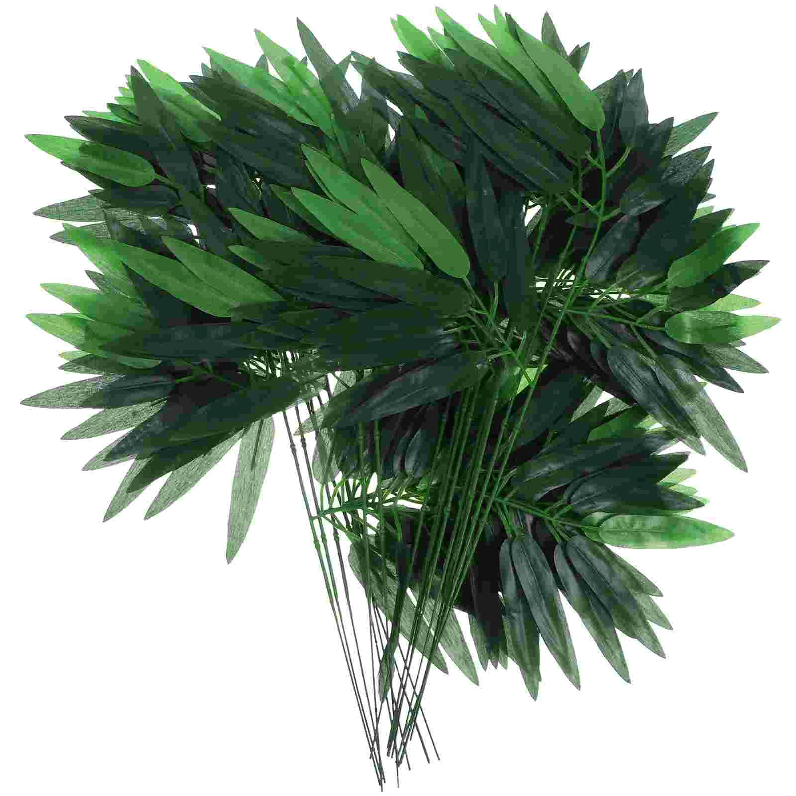 

Artificial Green Bamboo Leaves Fake Green Plants Greenery Leaves for Home Hotel Office Party Decoration