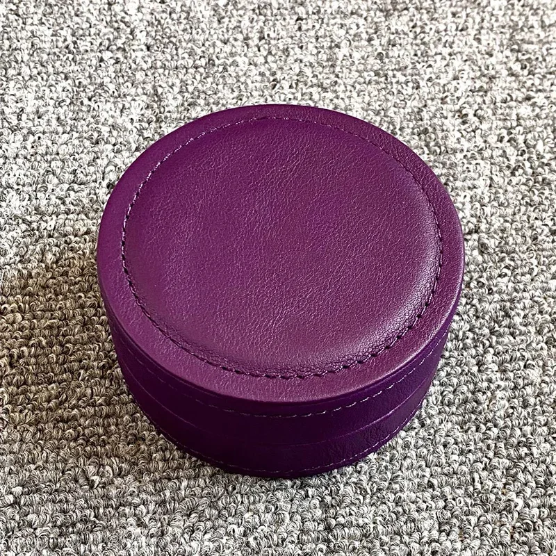 حافظة سماعة أذن فاخرة مصنوعة يدويًا من جلد البولي يوريثان، غطاء دوار، صندوق حماية فاخر ومتين للتخزين