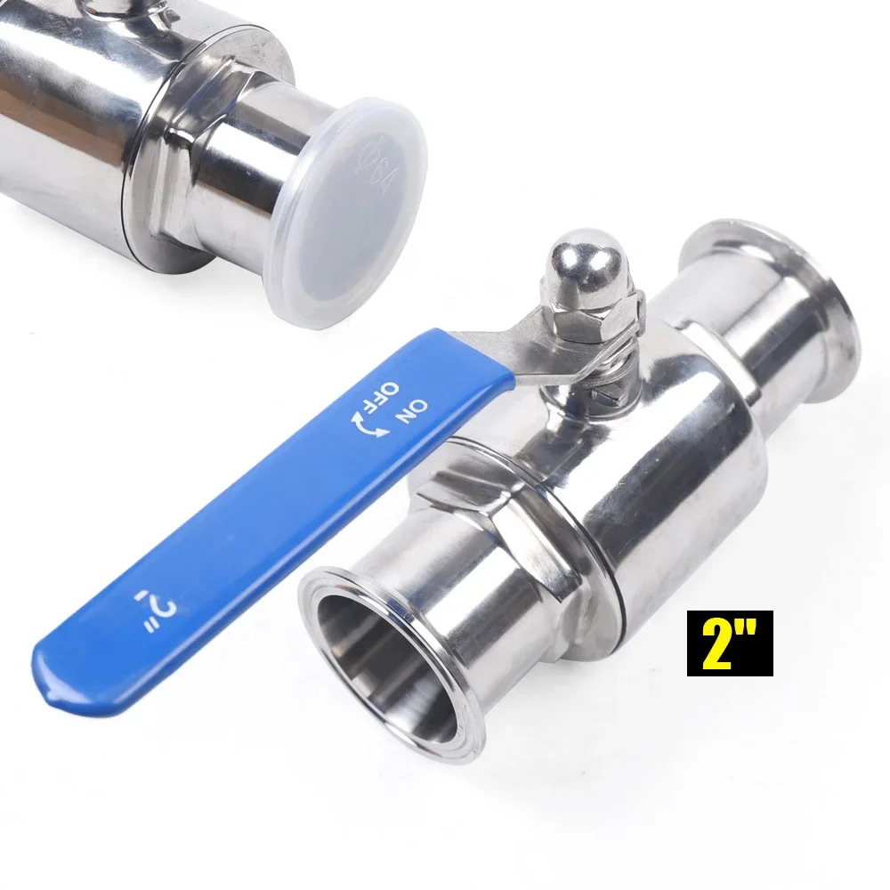 

2-дюймовый санитарный полнопроходной шаровой кран из нержавеющей стали 316 мм с тройным зажимом, тип воды