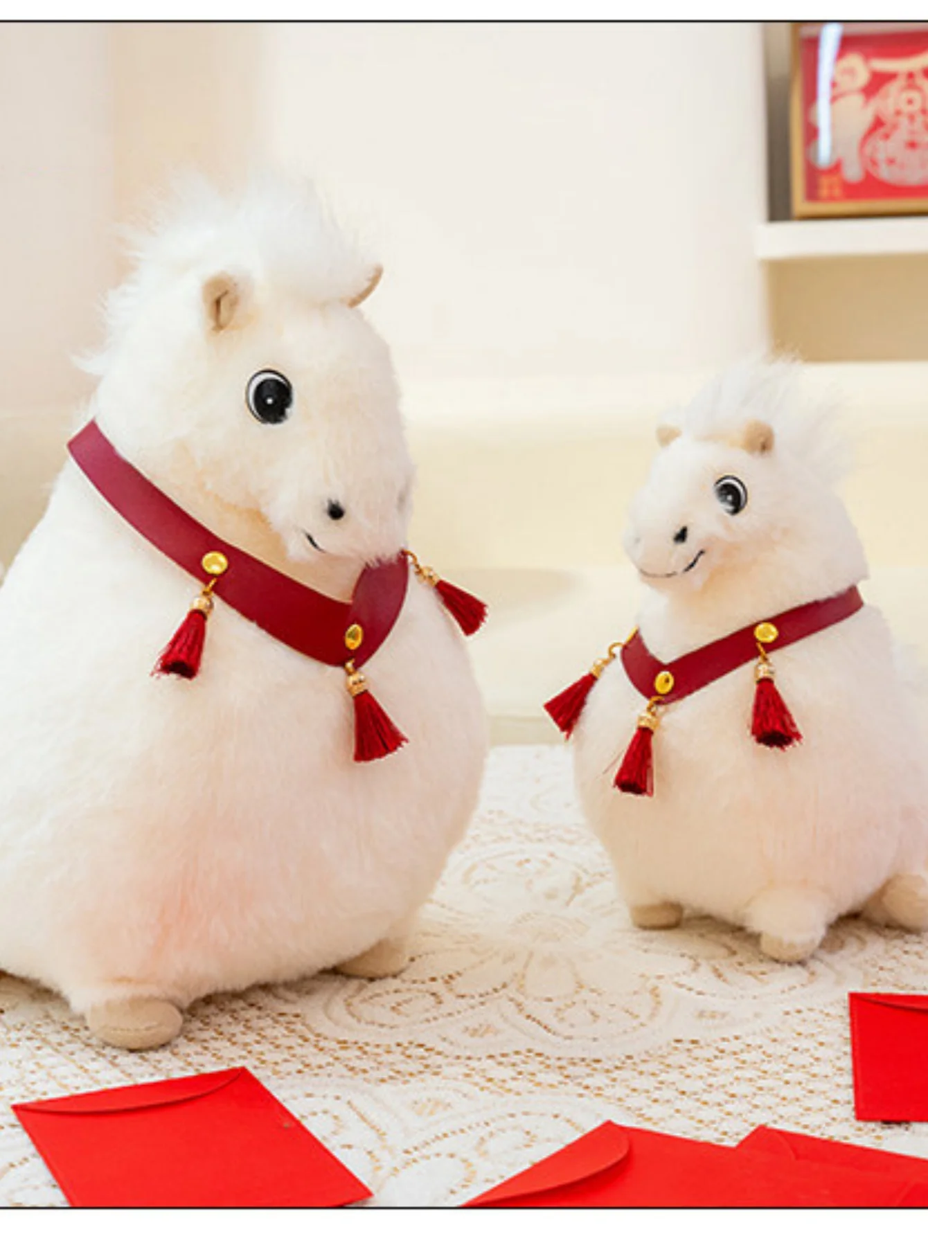 Zawieszka Pluszowa Koń Pony Tłusty Zawieszka do Torby Brelok Zwierzę Wypchana Lalka Dekoracja Domu