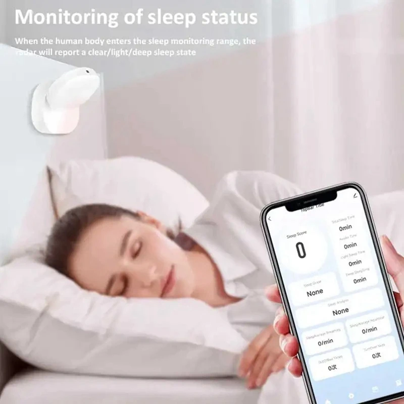 

Elderly Care Radar Sensor for Off-Bed Monitoring Detects Breathing & Heartbeat Sleep Monitor Presence Sensor-A74P