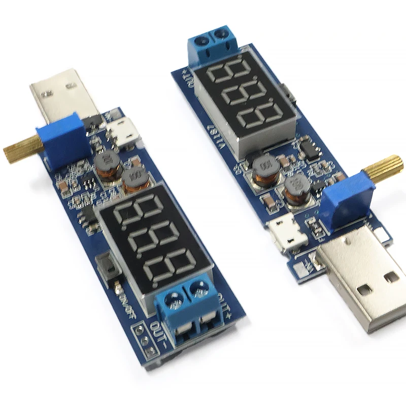 USB DC-DC Buck Boost Converter Module 3.5-12V to 1.2-24V Adjustable Voltage Regulator with Digital Display for Arduino ESP32