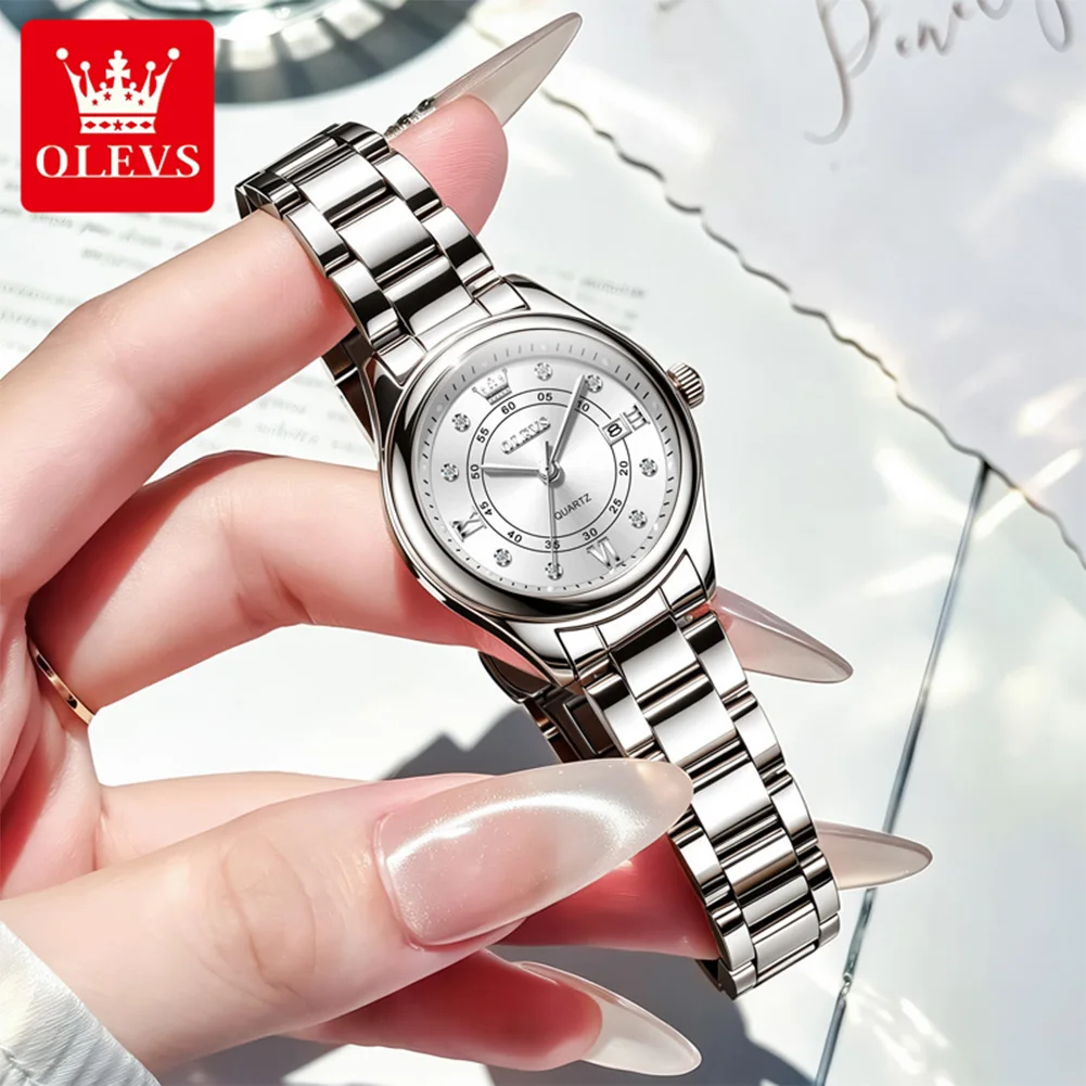 OLEVS 5683 Brand original authentic watch for woman Gift Box Solid steel belt fashion quartz women's watch