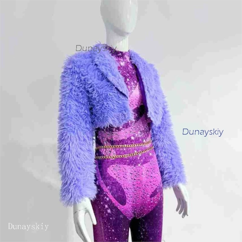 حديقة الحيوان الكرتون فيلم ارتداءها غزال الأغنام تأثيري حلي شعر مستعار معطف الأرجواني المغني المرحلة التألق الزي Shakiraas النساء عموما xxx #4