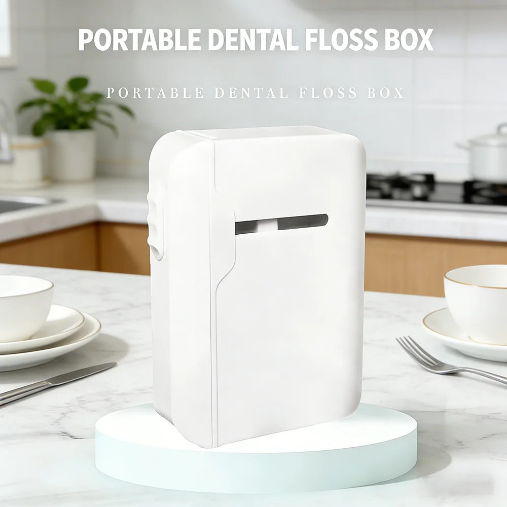 

80 одноразовых зубных нитей-пик с автоматическим дозатором, прочный компактный футляр для хранения, незаменимый для чистки зубов