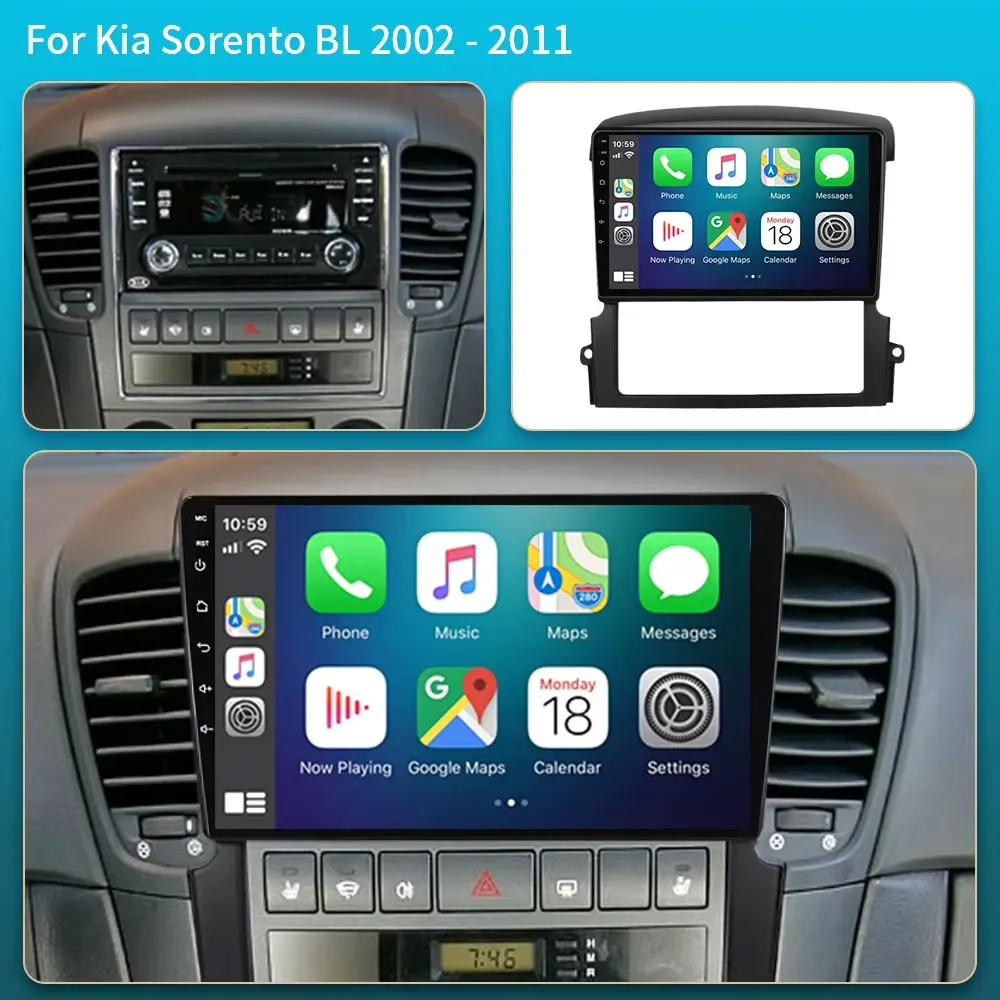Android 16 For Kia Sorento BL 2002 2003 2004 2005 2006 2007 2008 2009 - 2011 Car Radio Multimedia Video Player Navigation GPS 4G