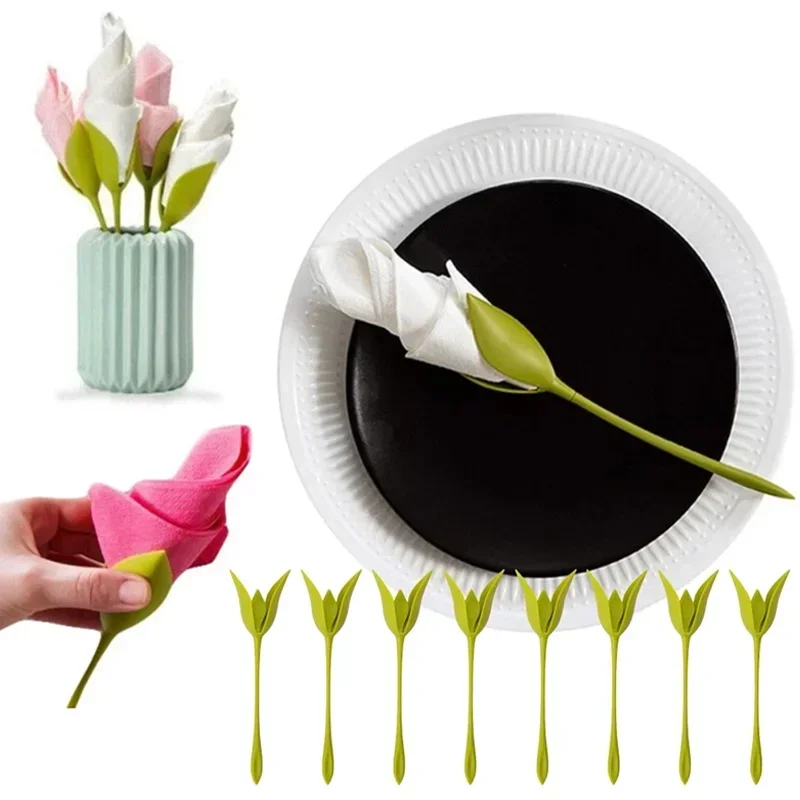 10/15/20Pcs Floral Napkin Holder Decorative Multi Purpose Table Centerpiece for Weddings Parties Casual Dining Functional Decor
