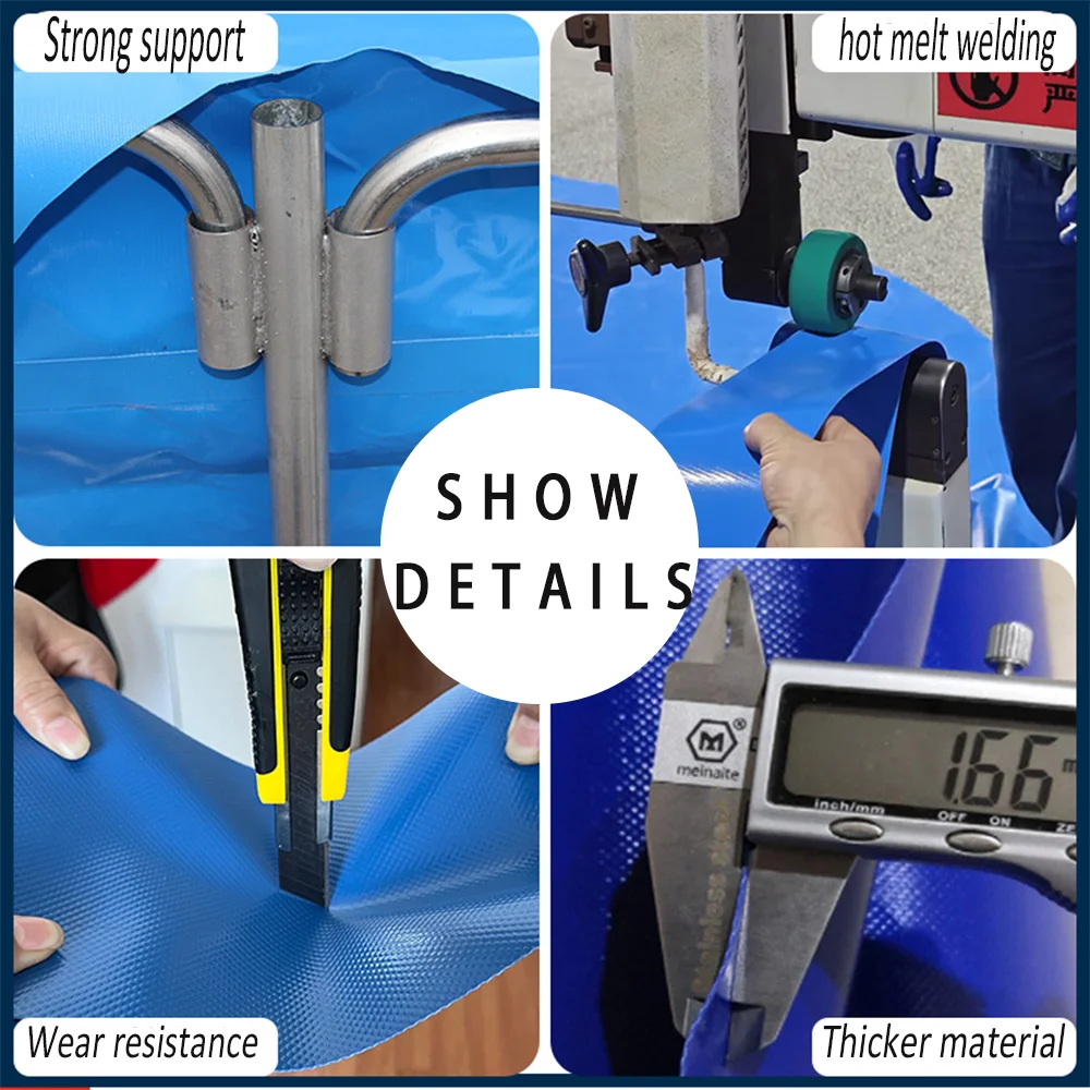 2.5*1.5*1m Frame Square Fish Pond With Canvas Tank Low Investment Big Size Portable for FIsh Farming