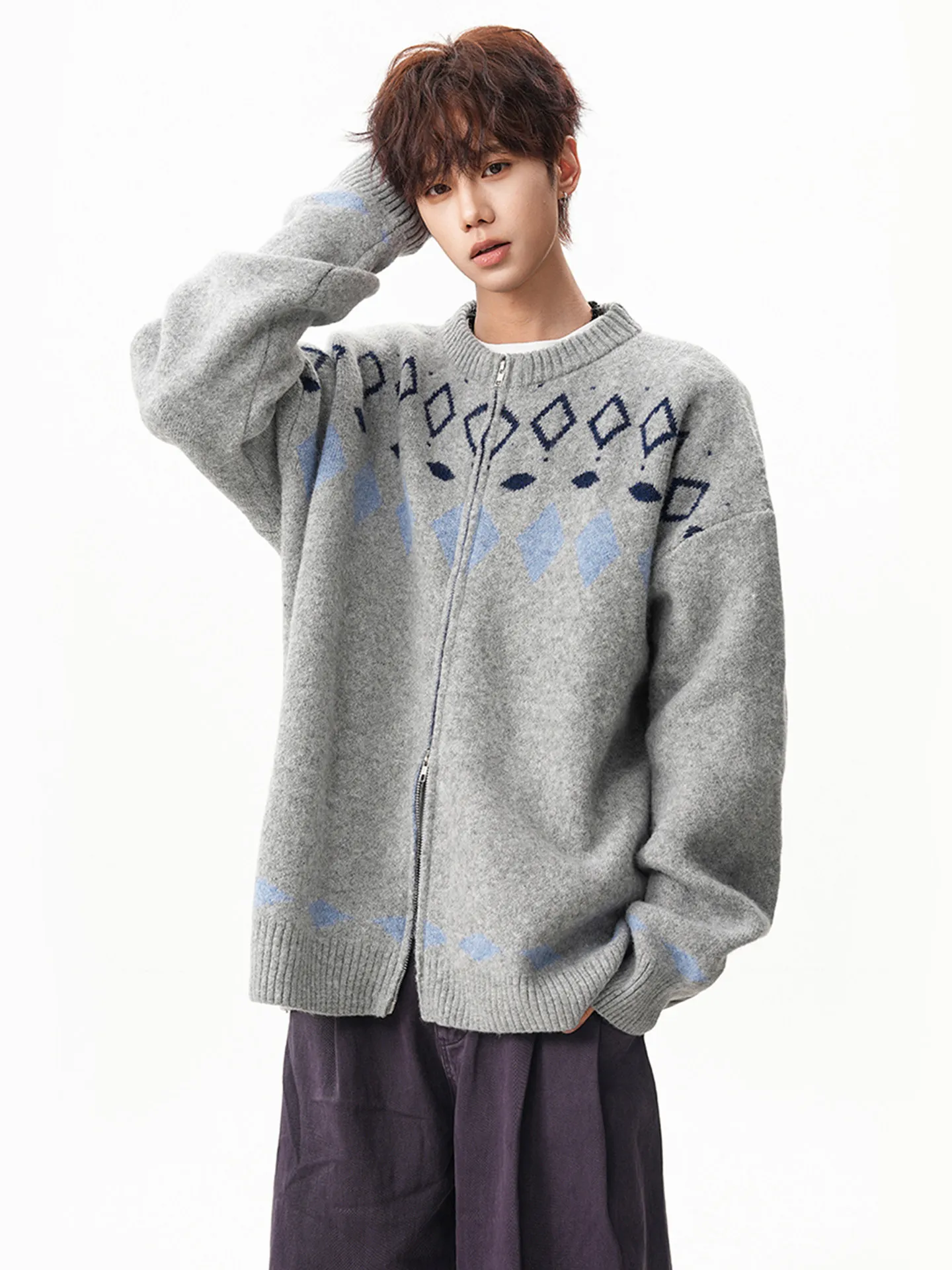 

Fur Collar Pullovers Estampados De Hombres Mens Punk Rock Concert Alternative Gothic Fitted Slim Black Printed Graphic Aesthetic