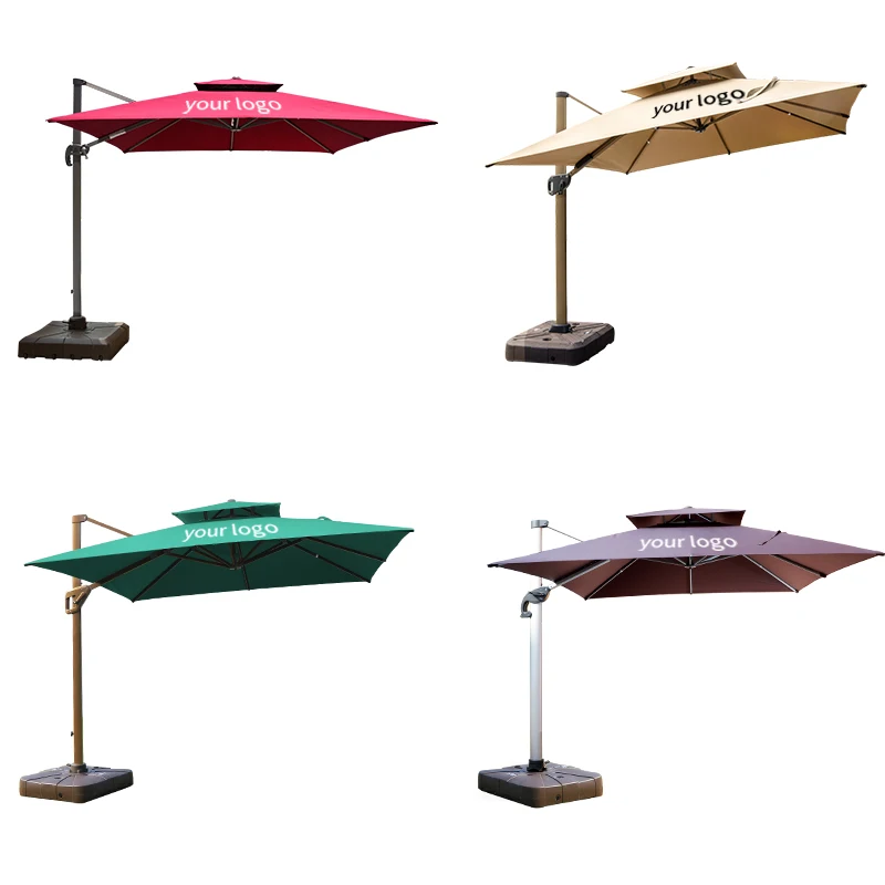 Garden Furniture 3*3 Roman Umbrella With Light Aluminum Outdoor Patio Umbrellas for Sales