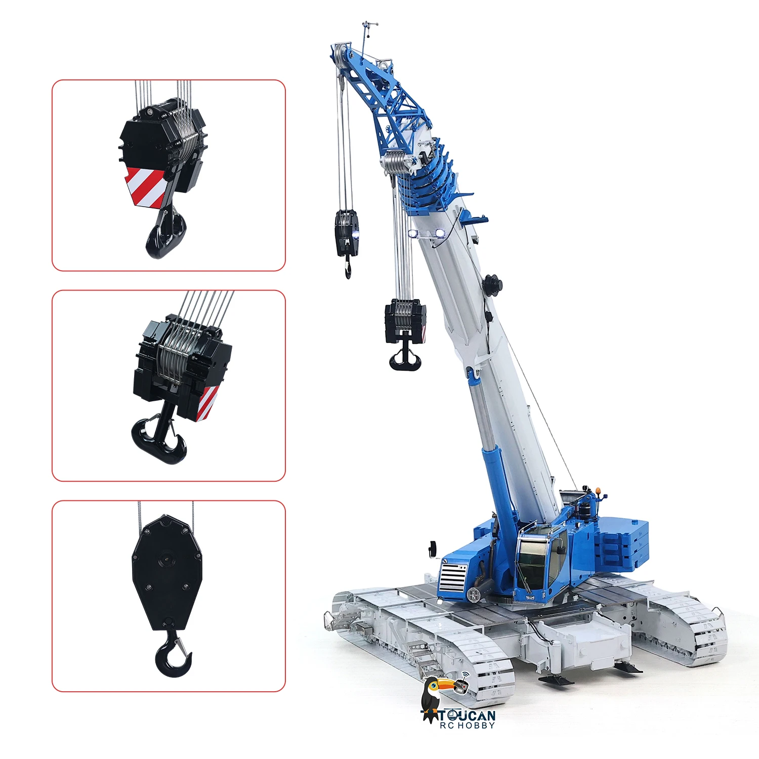 Eyewhale 1/14 Metal Remote Control Hydraulic Telescopic Crawler Crane Truck 10-way Valves RC Hoist Model Frsky Radio 5D Joystick