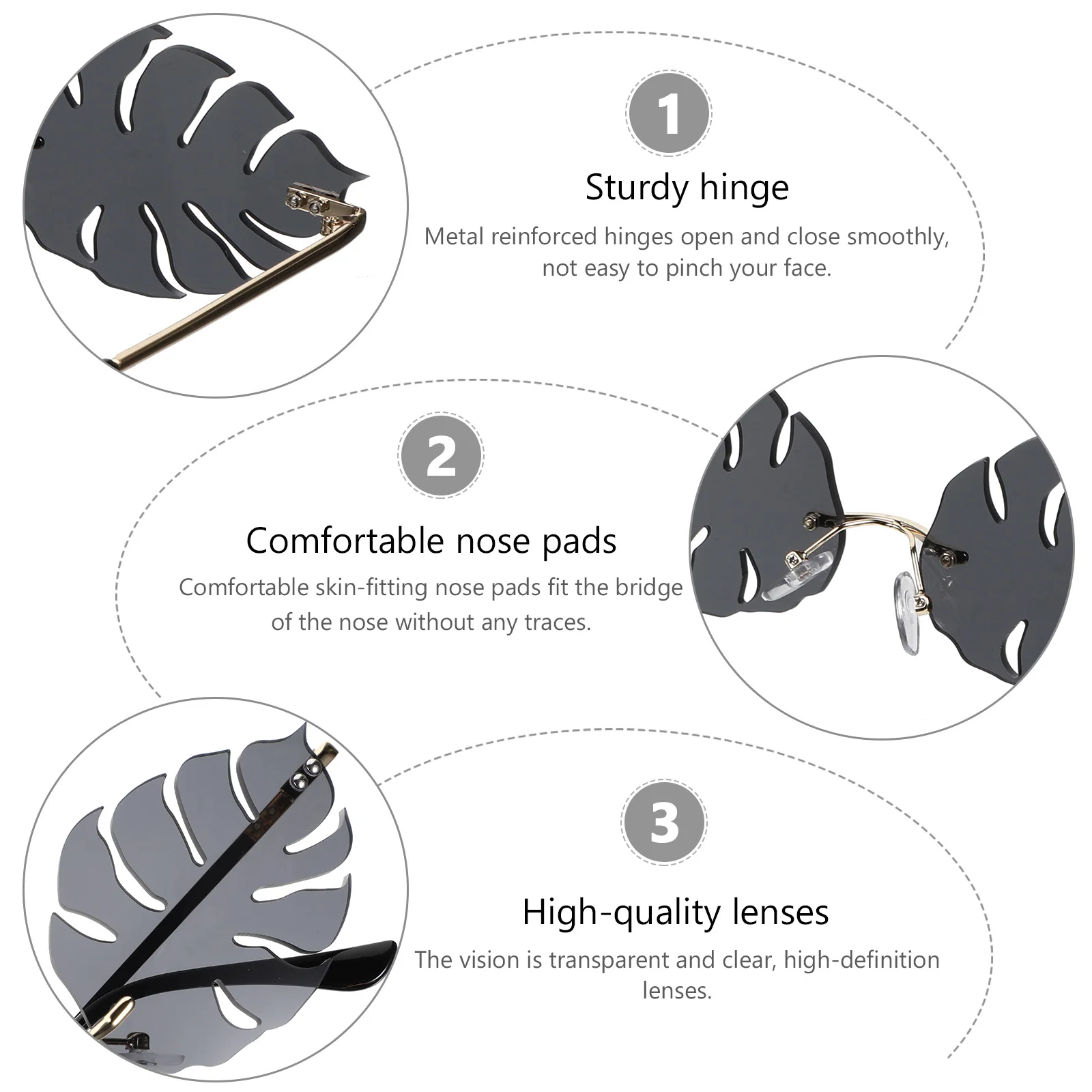 

1pc Party Frameless Leaf Shape Photo Sunglasses Blue Funny Eyeglasses Fashion Decor Photo Booth Glasses Accessories For Costume