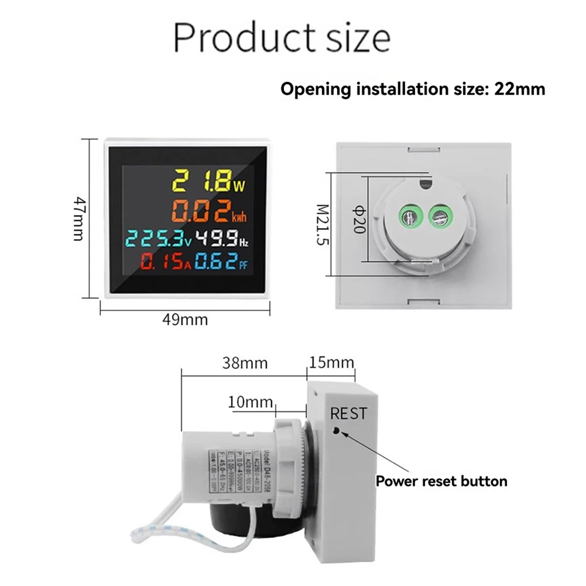 

Popular_AC 50-300V Digital Voltmeter Ammeter 100A Wattmeter Frequency Meter