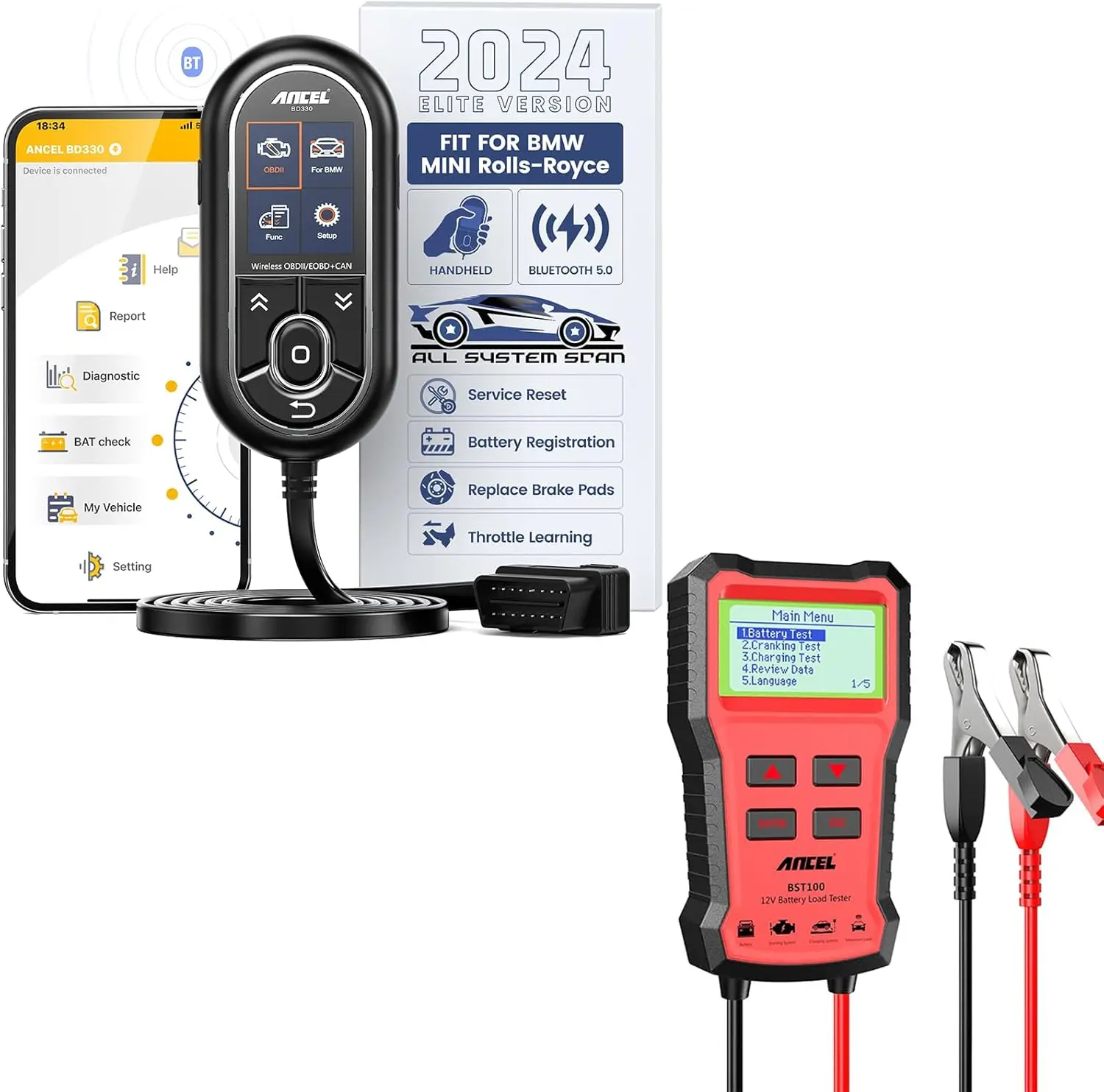 

BST100 Тестер автомобильного аккумулятора Диагностический сканер для BMW и мини-инструментов для ремонта и обслуживания автомобилей