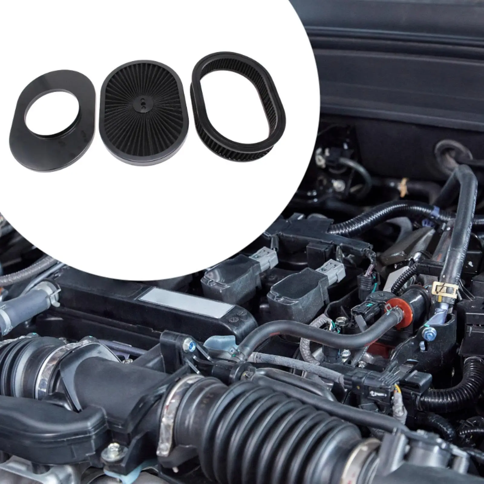 

Oval Air Cleaner Practical Sturdy Wear Resistant Accessories Directly Replace Auto Repair Parts for Chevy 5-1/8 Carb Neck