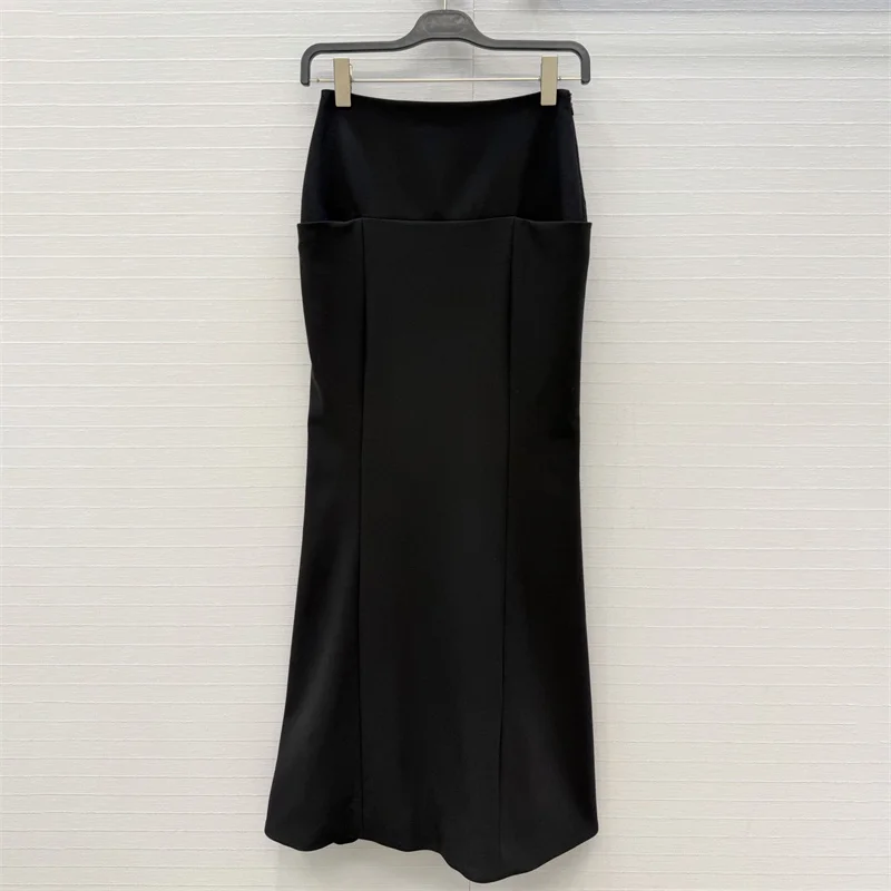 Women's skirt 2026 Winter New High Waist Slimming Long Skirt Cotton blend women's half skirt Pleated spliced fishtail skirt y2k