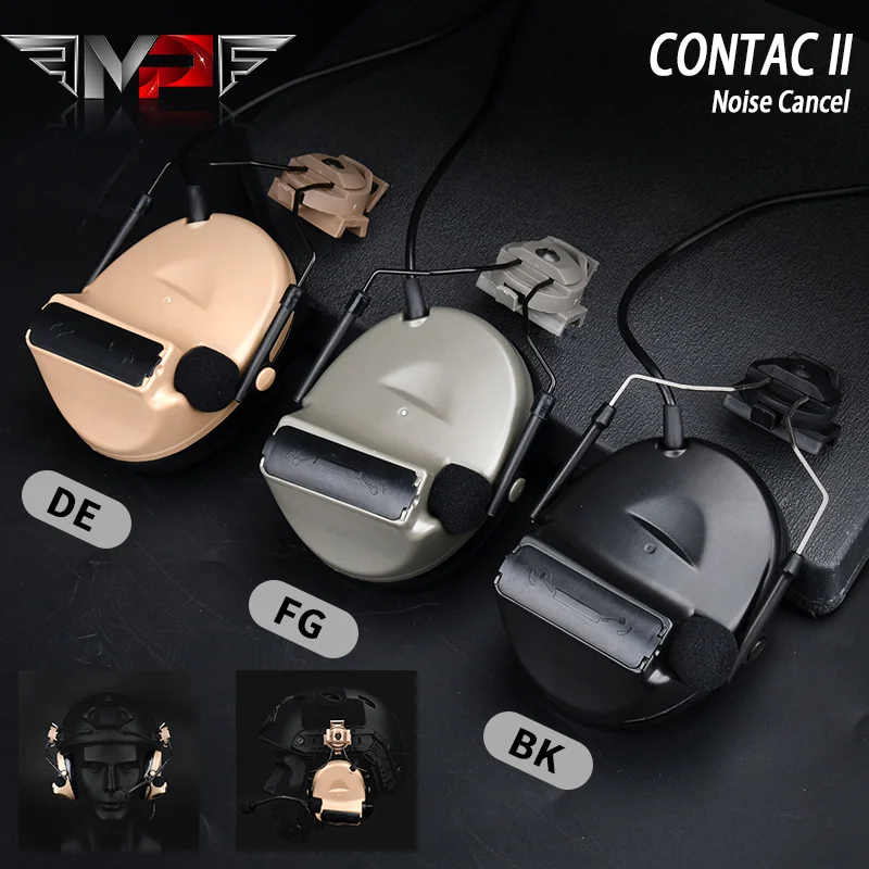 

WADSN Tactical Noise Cancelling Headset C2 Comtact II with FAST Helmet KENWOOD PTT Tactical and accessories Headphone