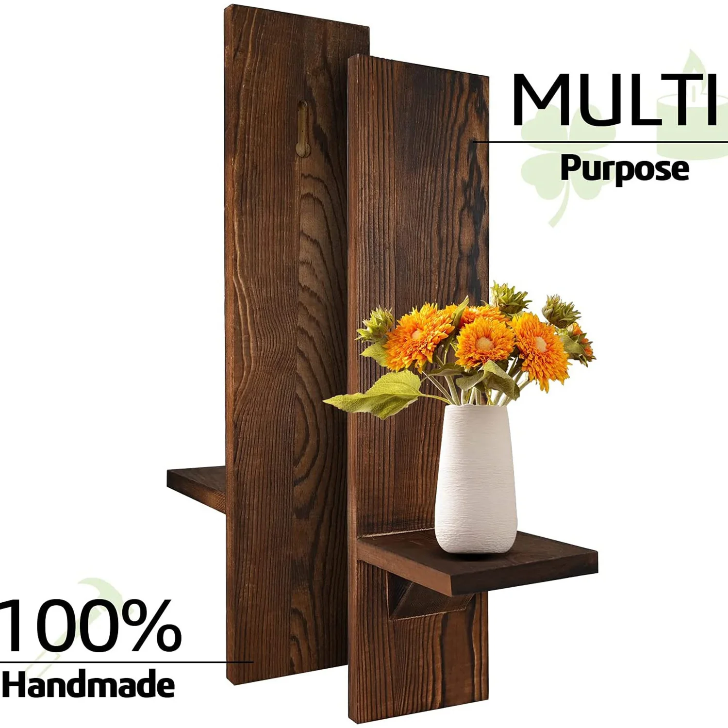 2pcs wooden candle holder suspension rack wall mounted rural candle holder hanging rack farmhouse wall decoration