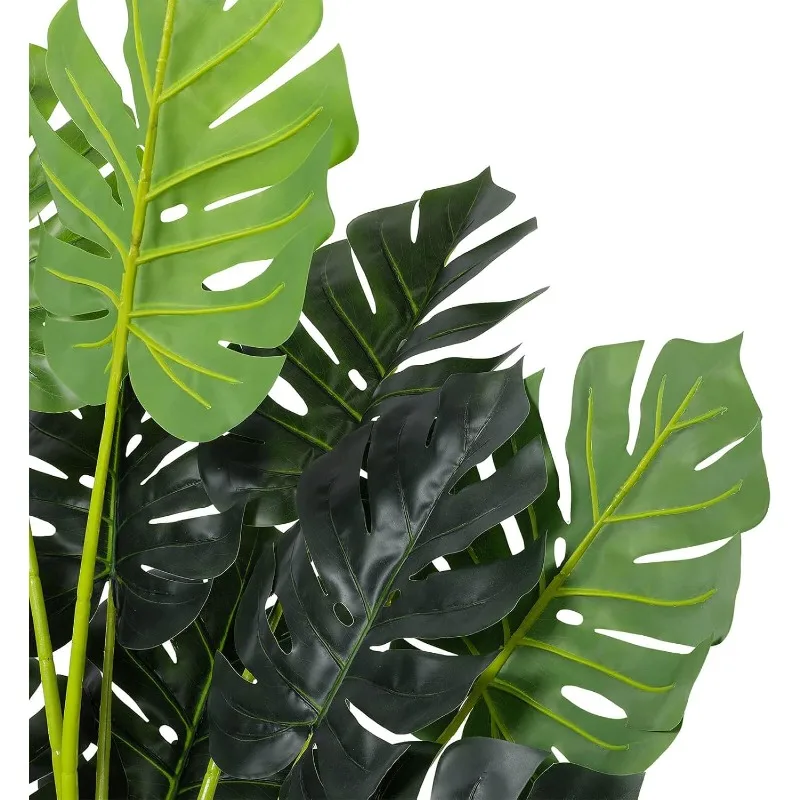 Artificial [Monstera] Deliciosa [Plant] 4ft Tall 15 Decorative Split Leaves, Faux Swiss Cheese [Plant] Fake Tropical [Monstera]