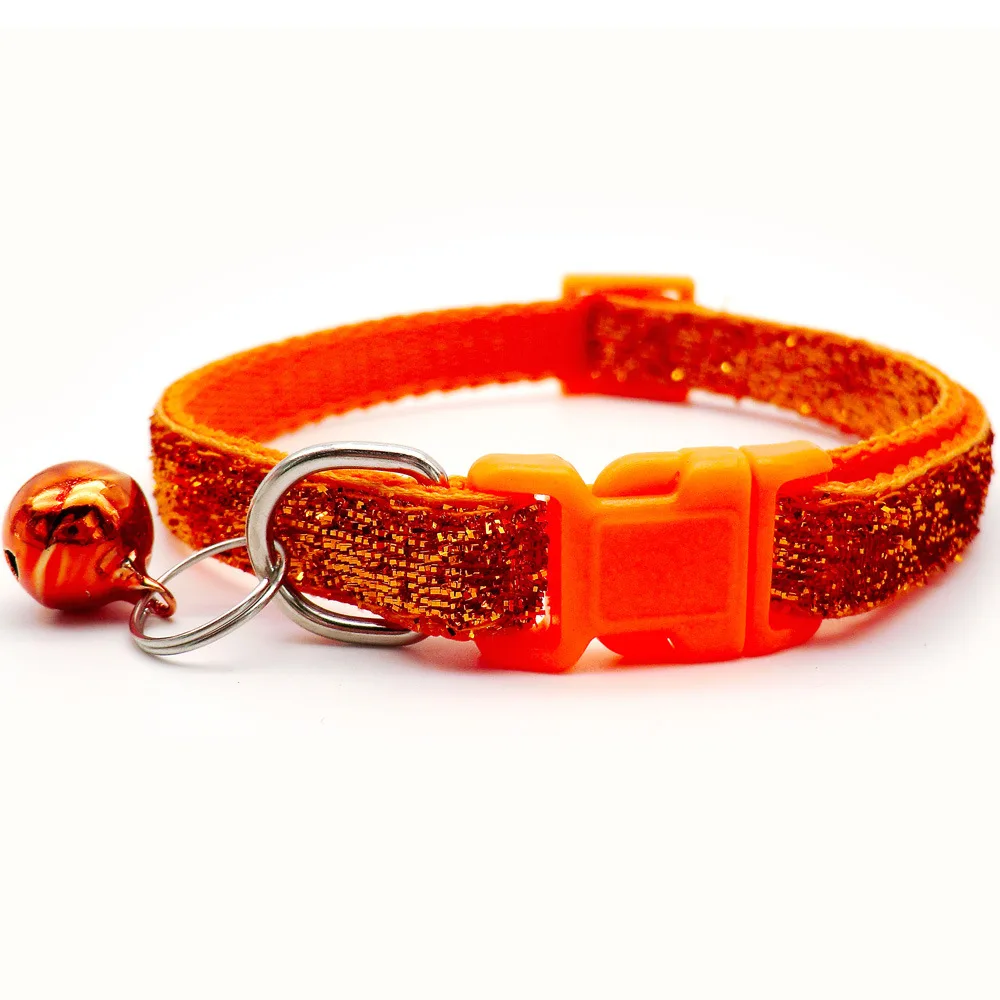 1pc Cute and Shiny Pet Collar Adjustable Neckace with Bell Atmosphere Decoration Outdoor Strolling Products for Dog Cat Suppleis
