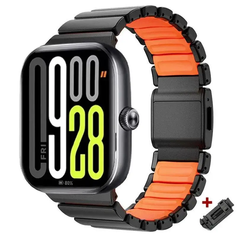 Metallarmband für Redmi Watch 6/5/4 3/5Active Lite, magnetisches Schnallenband aus Legierung für Xiaomi Mi Band 8 Pro 9 Pro, austauschbares Armband