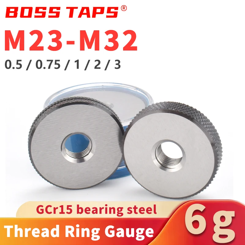 

1 комплект (1 * GO 1 * NOGO) 6 г стандартный метрический кольцевой манометр с мелкой резьбой прецизионный измерительный инструмент M23-M32 правая резьба