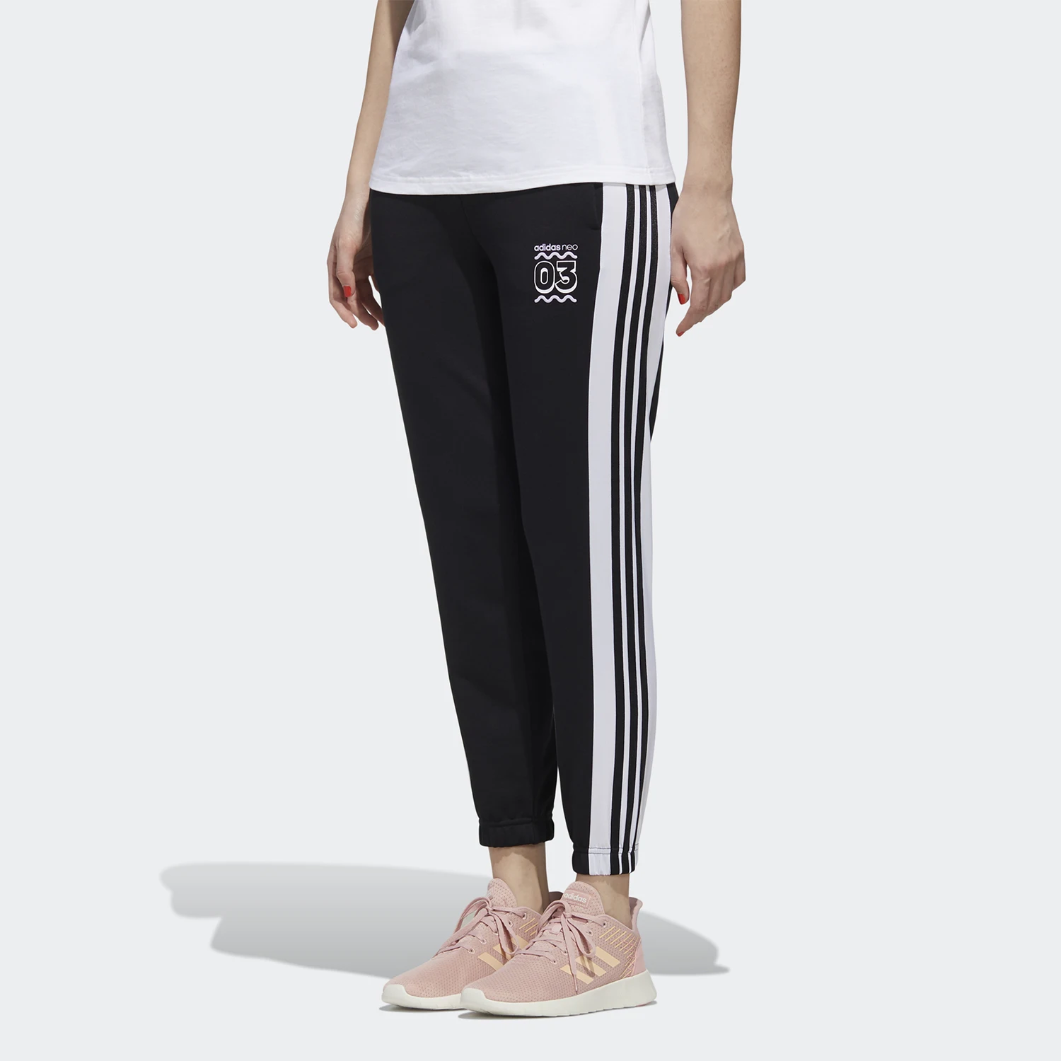 Adidas genuine NEO women's retro three stripe sports slim fit pants GJ5332