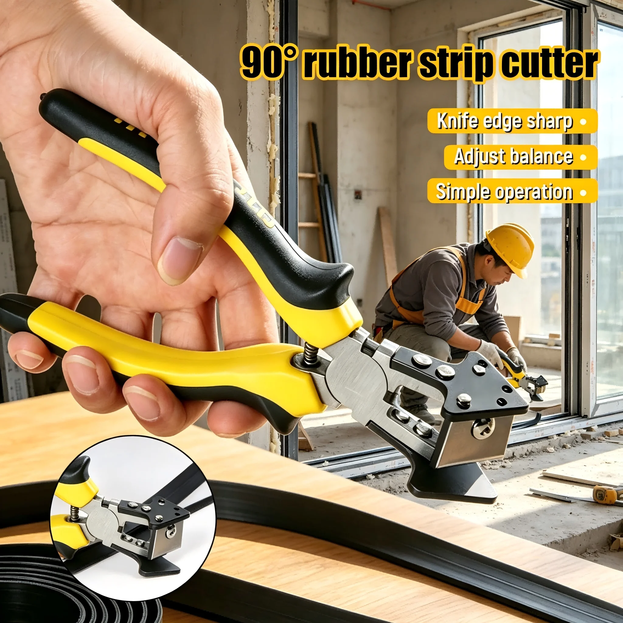 90° Right Angle Cutting Plier V Mouth PVC Rubber Strip Cutter For Door Window Sealing Strip PE Hose Wire Duct Scissors Tool