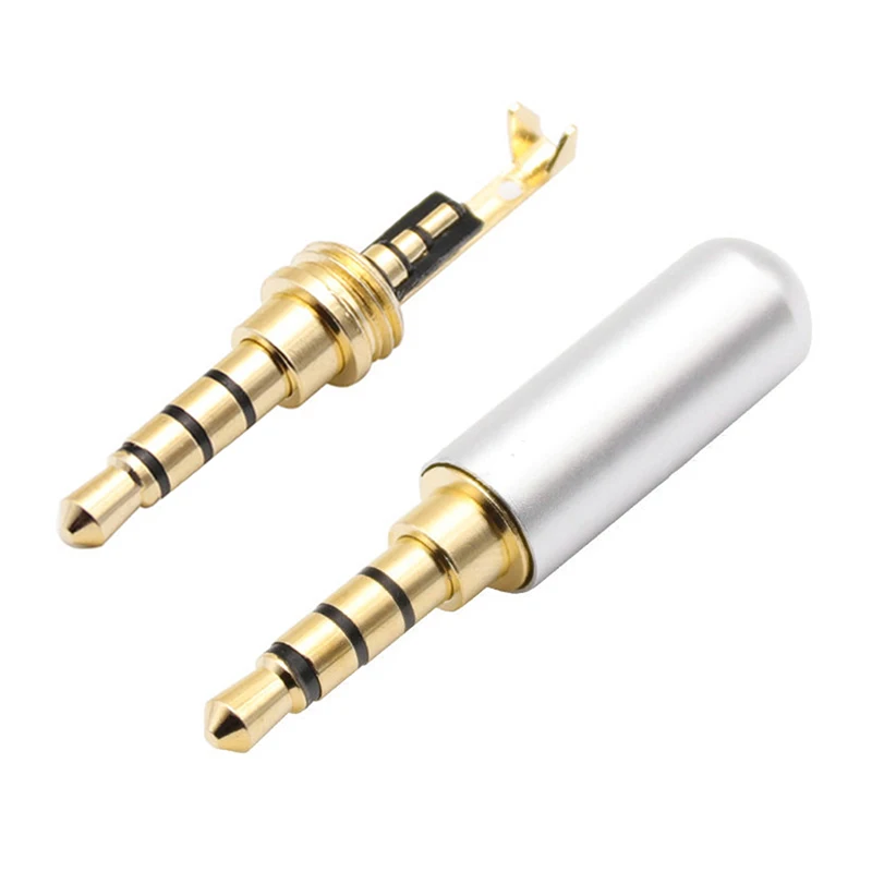 Złącze audio 3,5 mm 4-biegunowe gniazdo słuchawkowe Wtyk męski Kabel do naprawy słuchawek Drut lutowniczy DIY AUX 3.5 Jack Adapter