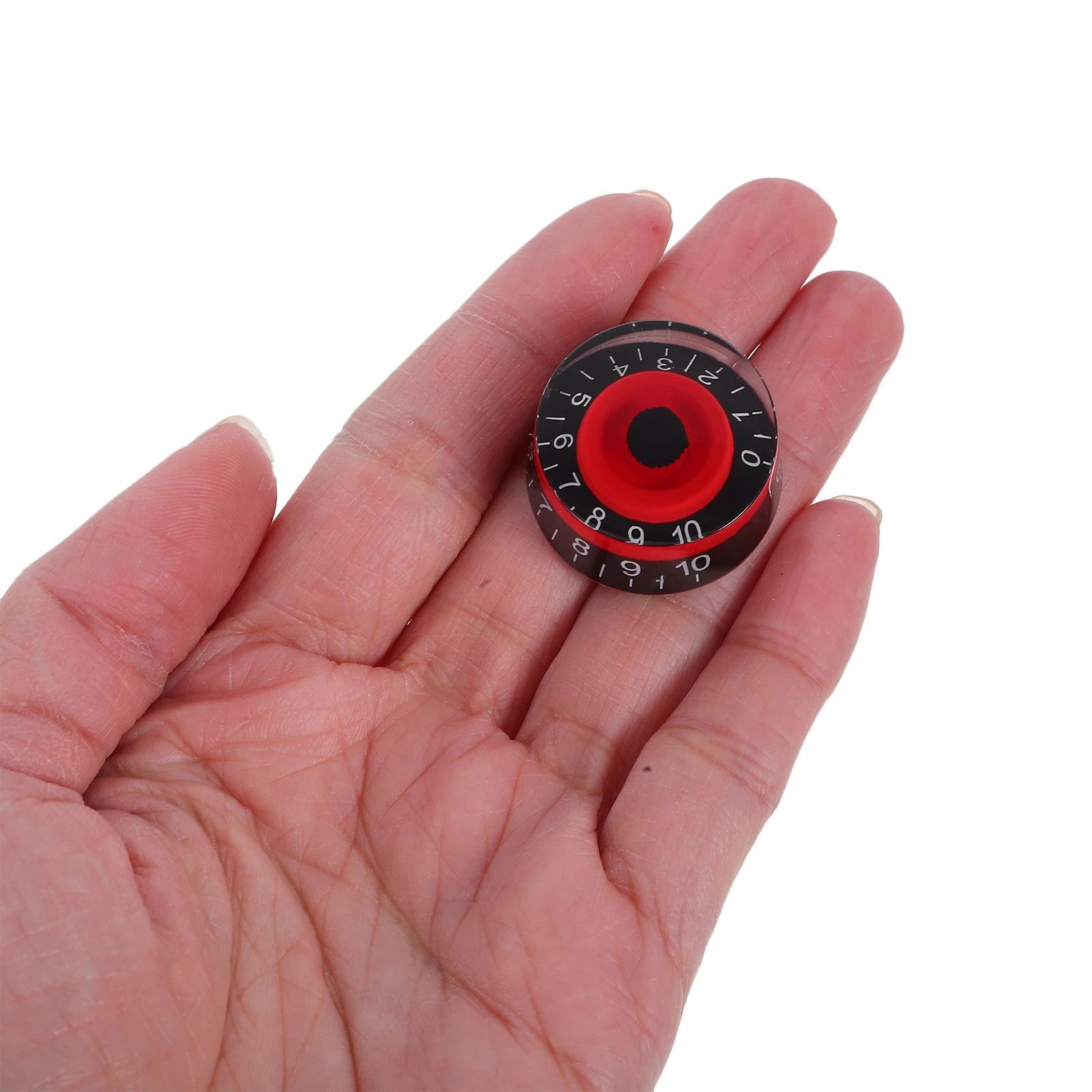 

4pcs Acrylic Guitar Bass Amp Replacement Knobs Durable Control Pedal Accessories Gd17A Black Red For Shaft Concentric Split Pots