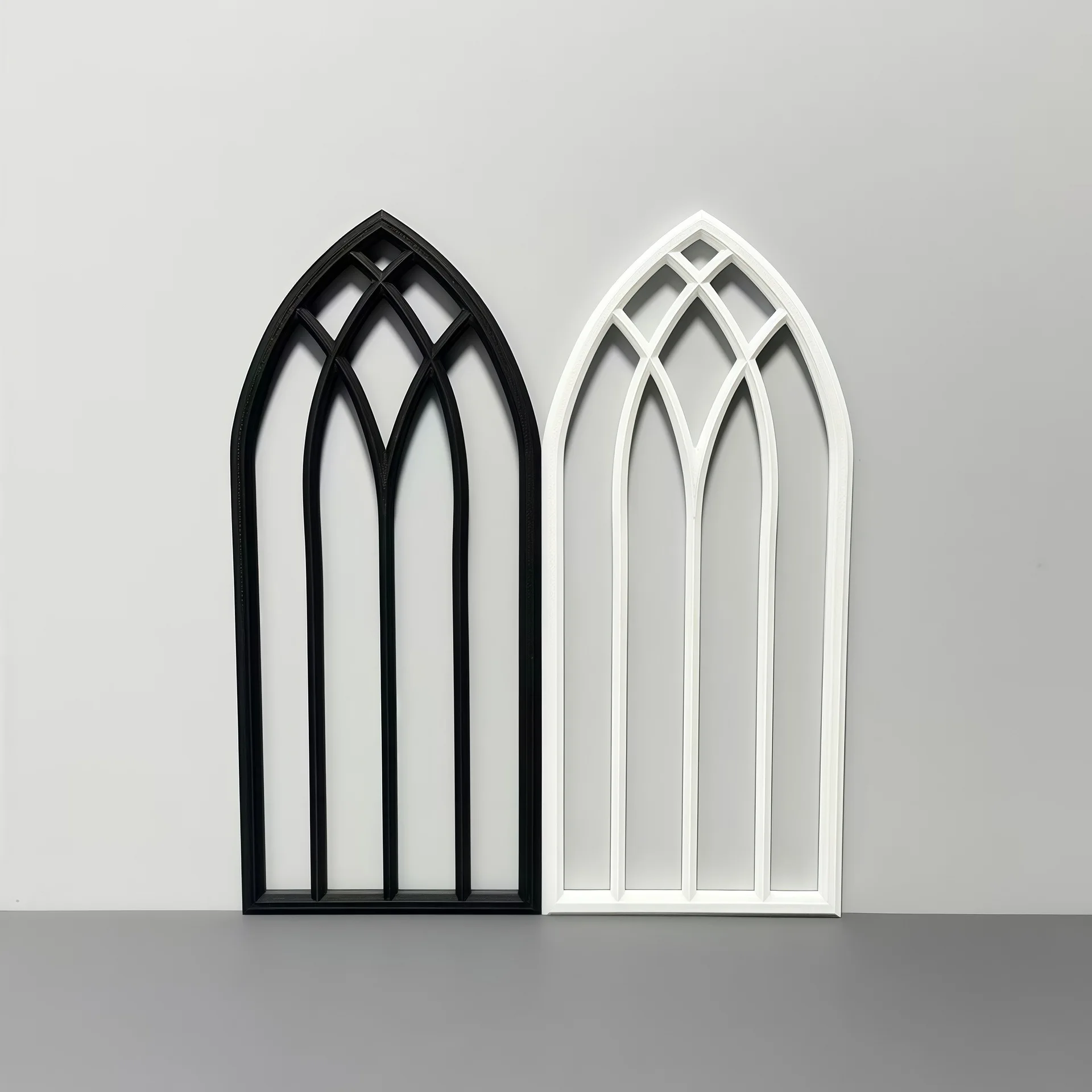 Miniature Dollhouse Gothic Arched Window, 1/12 Scale Cathedral Style Lattice Frame, Dark Aesthetic Scene Decor