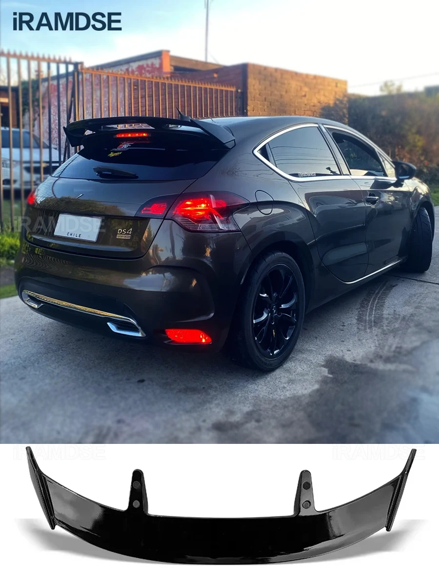 

Автомобильный спойлер для Citroën DS4, глянцевый черный, заднее лобовое стекло, тип крыла TE, карбоновая краска, багажник, аксессуары из АБС-пластика