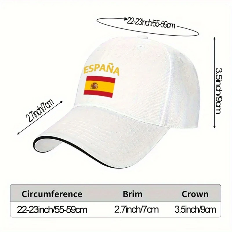 Spain Baseball Cap with Spanish Flag Print – Lightweight Unisex Sun Hat for Women & Men