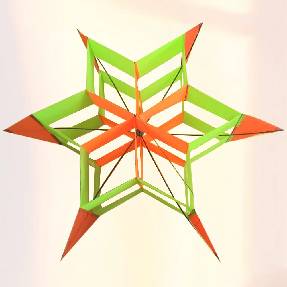 Hexagon Plum Blossom Kite Durable Cloth Glass Fiber Reinforced Colorful Stereo Outdoor Flying For Kids Adults Creative Fun