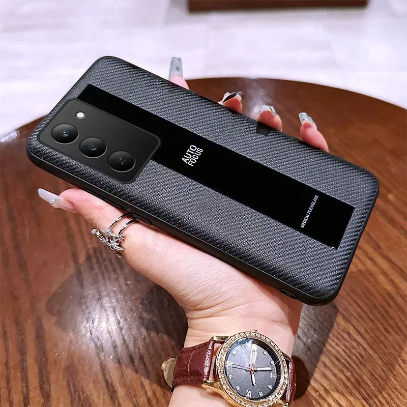 حافظة لهاتف Redmi 15 4g بلون سادة من جلد الغنم الاصطناعي غلاف من السيليكون غير اللامع لهاتف Redmi 15 5g الغطاء الخلفي