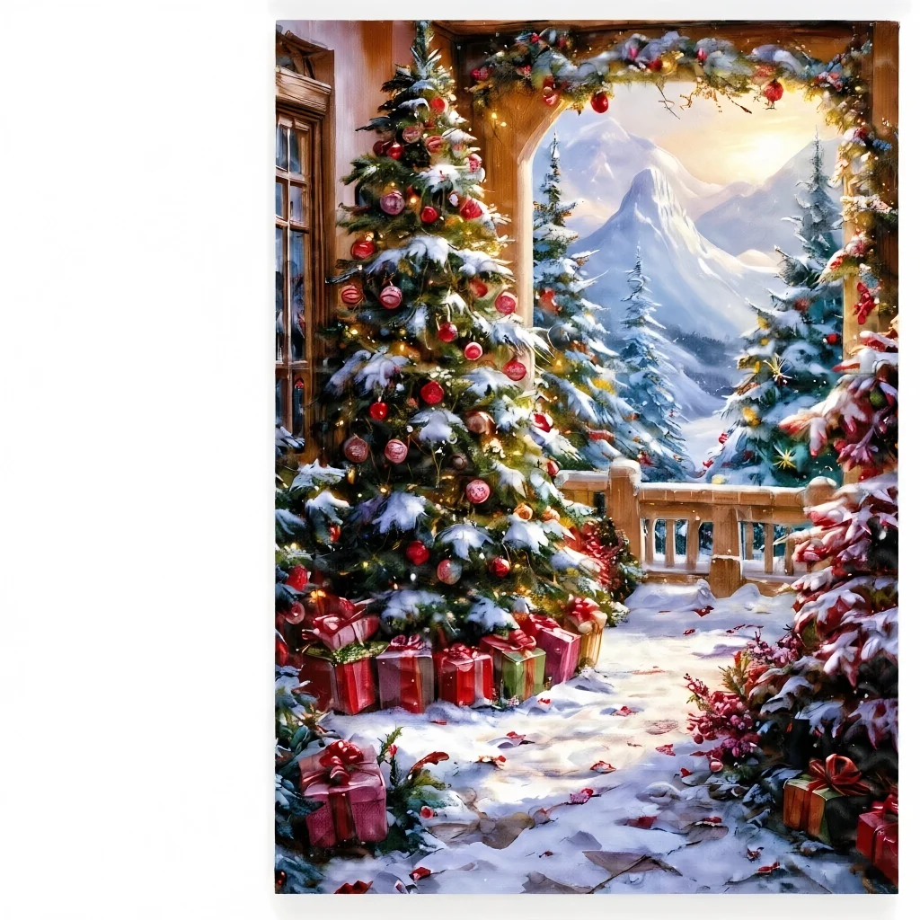 Magical Christmas Jigsaw Puzzle 500/1000/1200/2000pcs - Santa, Snowy Tree & Train Art for Adults & Kids Holiday Decor
