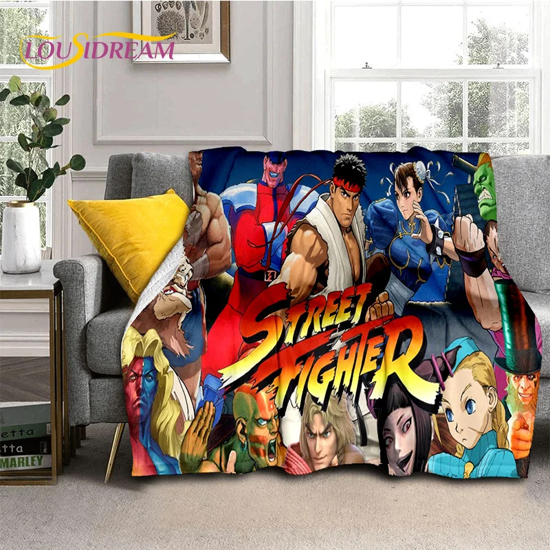 Lastest Retro Game Street Fighter SF Soft Blankets,Keep Warm Throw Blanket Comfortable Blanket for Picnic Beds Sofa Home Bedroom