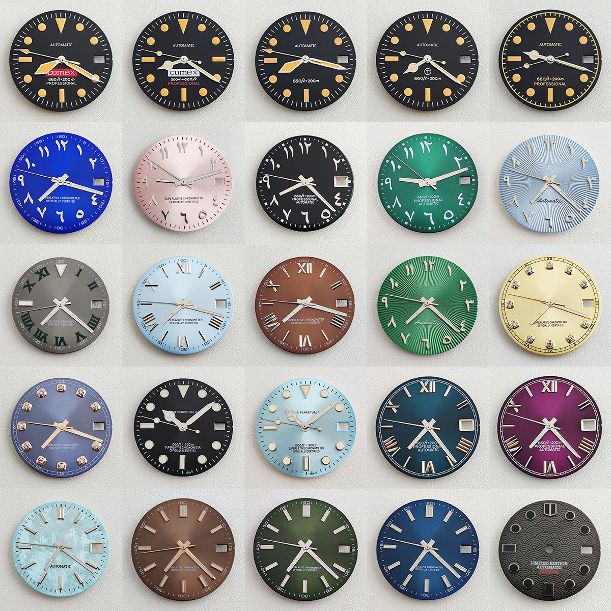 Esfera de reloj NH35, esfera cuadrada de 28,5mm, esfera con efecto rayos de sol, esfera Diversity Dial S, accesorios para reloj de hombre, adecuados para movimiento NH35