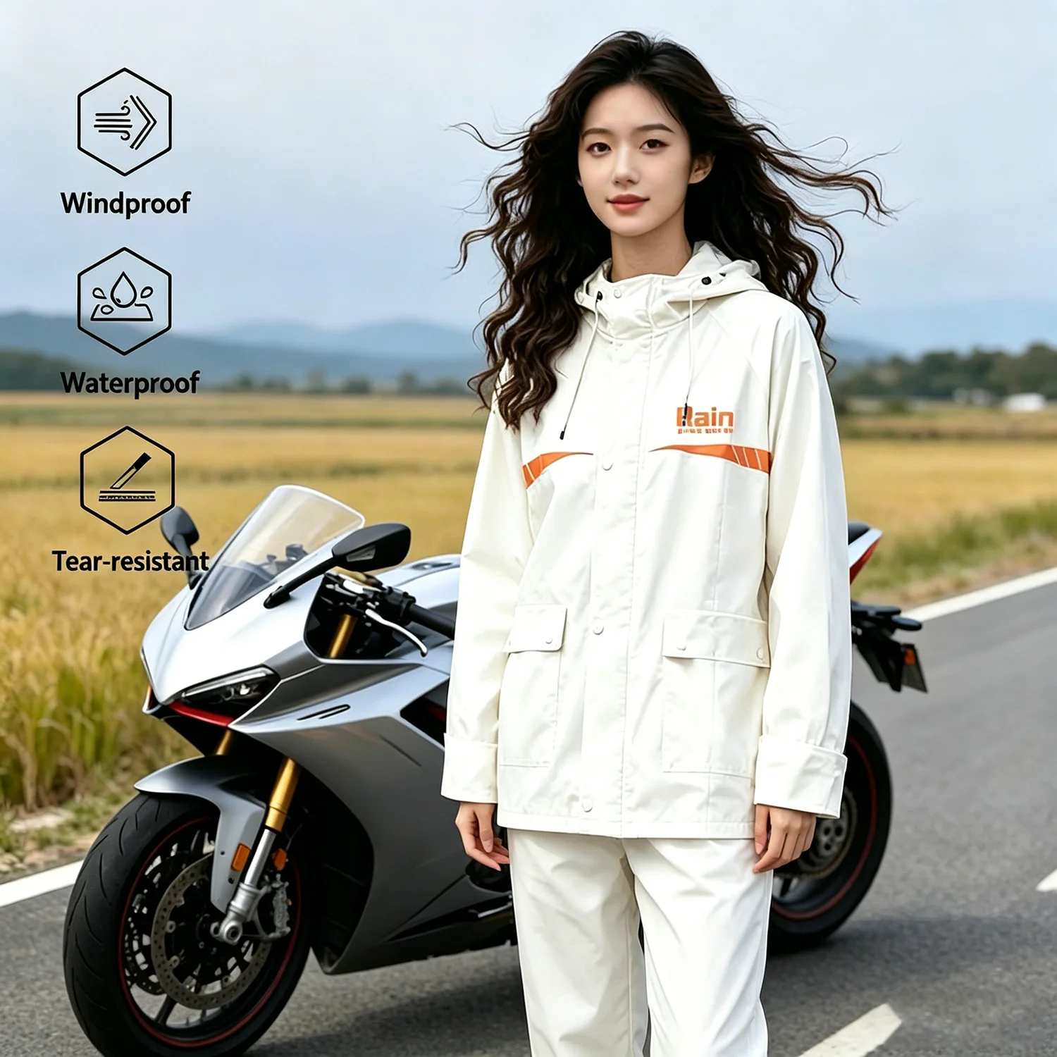 Raincoat and Rainpants Suit Full Body Rainstorm Prevention Electric Bicycle Motorcycle Body Rainproof Couple Cycling Raincoat