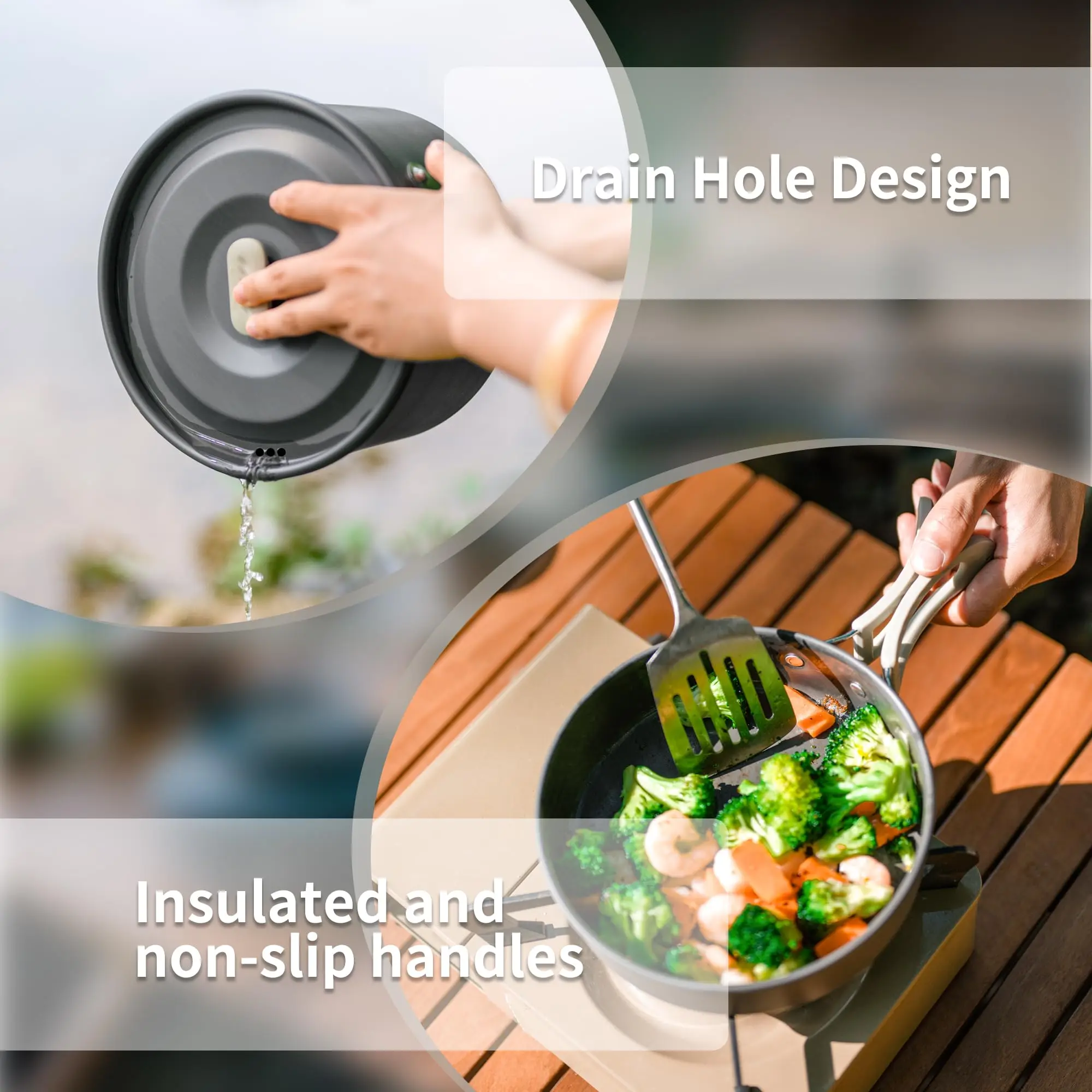 Naturehike Camping Soup Pot Cookware with Lid Large Outdoor Portable Hanging Pot Cooking Set for 2-4 People