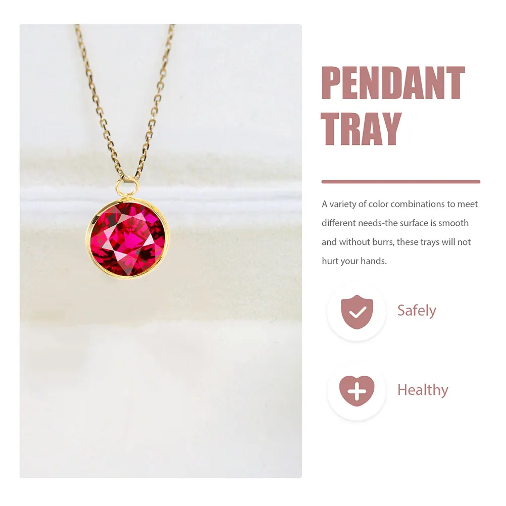 

50pcs Stainless Steel Pendant Trays DIY Accessories Jewel Bottom Mop Gems Decoration Metal Baffle Trays Storage