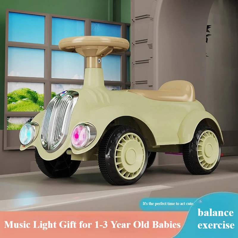 Patinete infantil de cuatro ruedas, bicicleta de equilibrio, bicicleta retro, coche de juguete con música y luces, bicicleta para niños