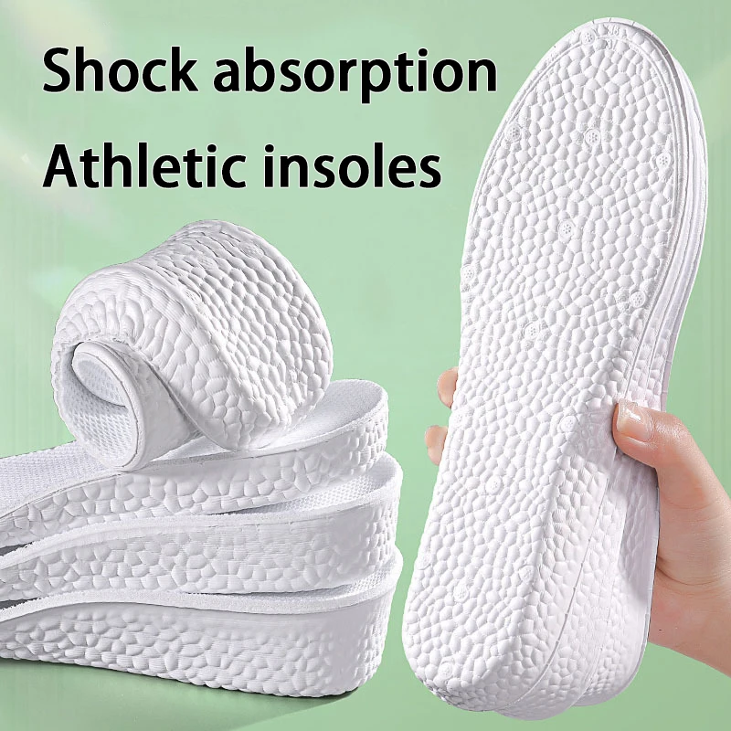 1 Paar elastische Sohlen zur Unterstützung des Fußgewölbes, bequeme Schuhpolster, zur Erhöhung der Körpergröße für Männer und Frauen, stoßdämpfende Sport-Einlegesohlen