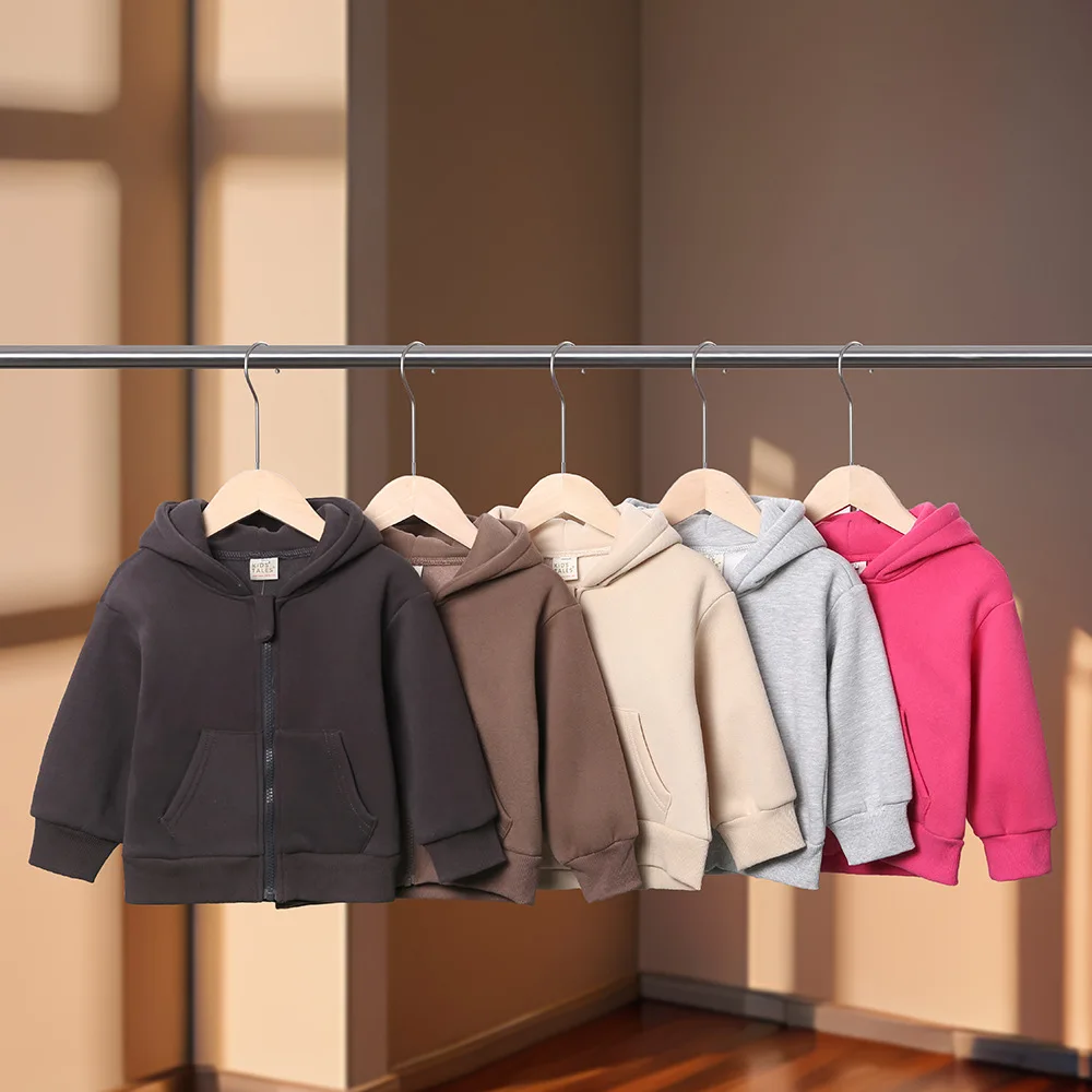 

Winter Thickened Cotton Long Sleeves Jacket 2025 New Korean Style Kids Clothes for Boys And Girls Cotton Sweatshirt for Big Kids